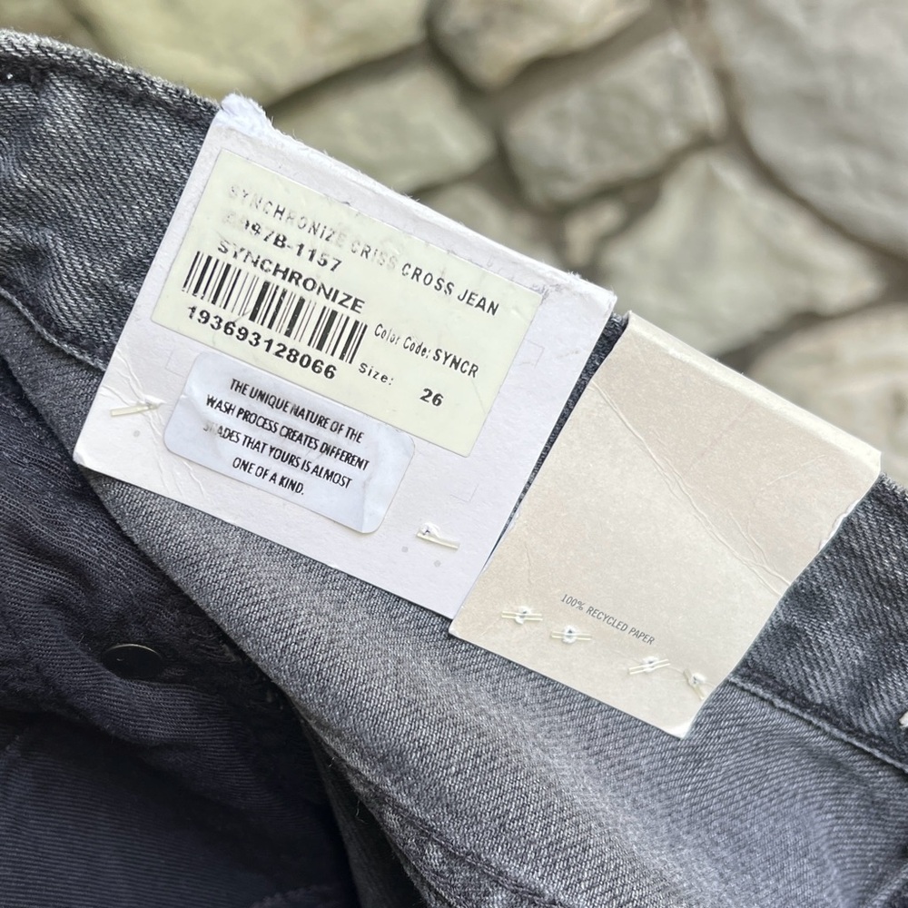 NEW Size 26 AGOLDE Criss-Cross Straight Leg Cotton Jean Synchronize Grey Wash - Picture 8 of 9
